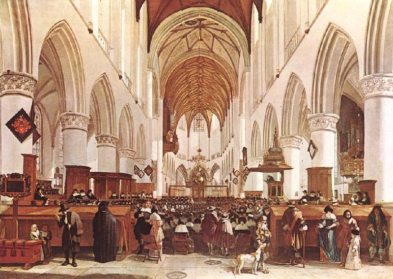 BERCKHEYDE, Gerrit Adriaensz. The Interior of the Grote Kerk (St Bavo) at Haarlem